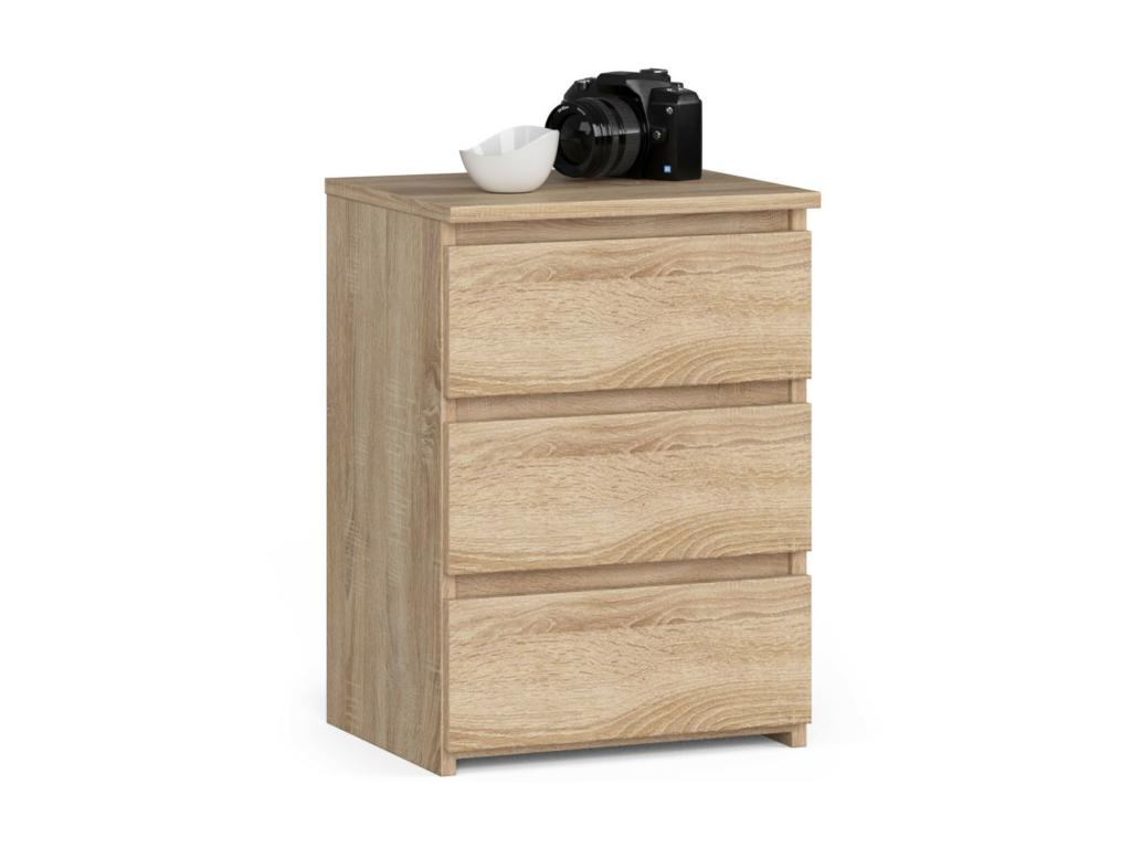 Table de chevet Mobenze CL3 Chêne Mobenze 40 cm 3 tiroirs façade Chêne Mobenze 40x35x57 cm VEVT38546