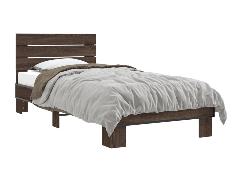 Cadre de lit sans matelas chêne marron 100x200 cm WAYL31649