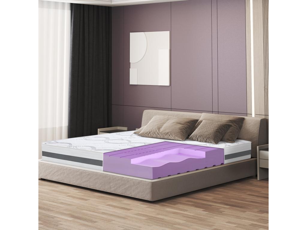 Matelas Double 140x210 à mémoire - Qualité Mobenze - Hauteur 25 cm - Fabriqué en Italie XGCR68859