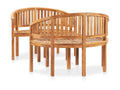 Salon de jardin 3 pcs en forme de banane Bois de teck solide VLGH15282