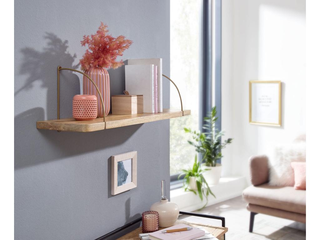 Murale Bois Massif et Étagère à Livres Suspendue Moderne PMAB73632