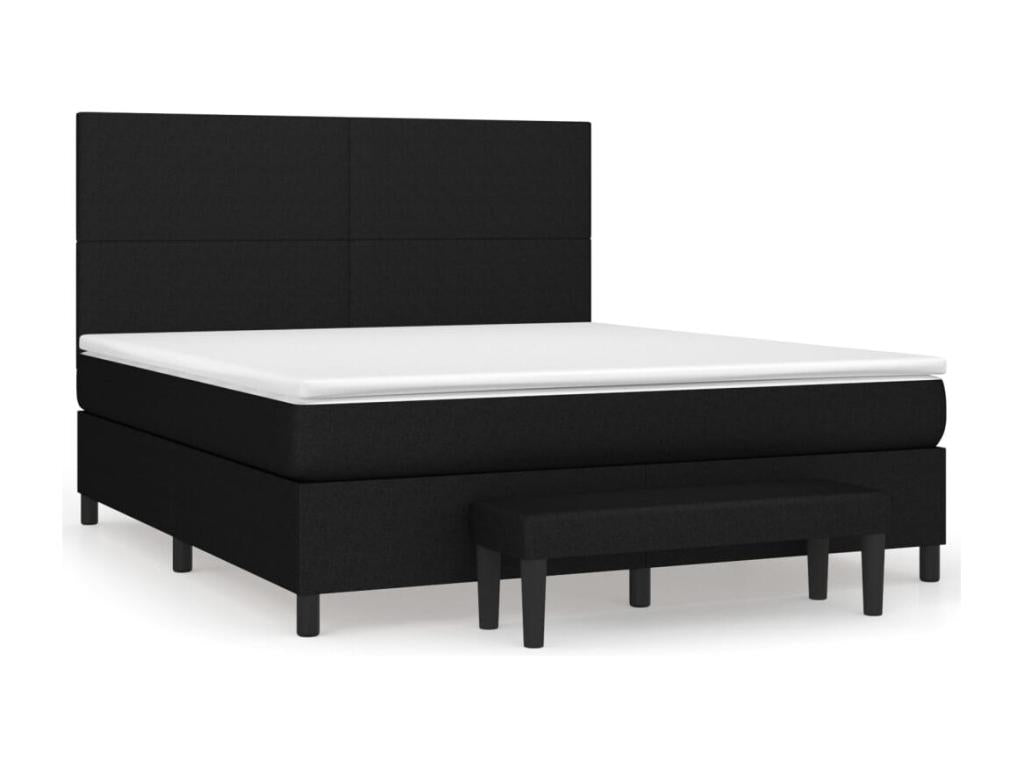 Sommier à Mobenze de lit avec matelas Noir 180x200 cm Tissu ERGM70889