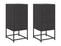 Tables de chevet 2 pcs noir 36x39x78 cm acier IVHX79454