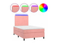 Sommier tapissier avec matelas et LED Rose 120x200cm Velours ROGW72579