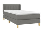 Lit à sommier tapissier avec matelas Gris foncé 90x200 cm Tissu XQPH03403