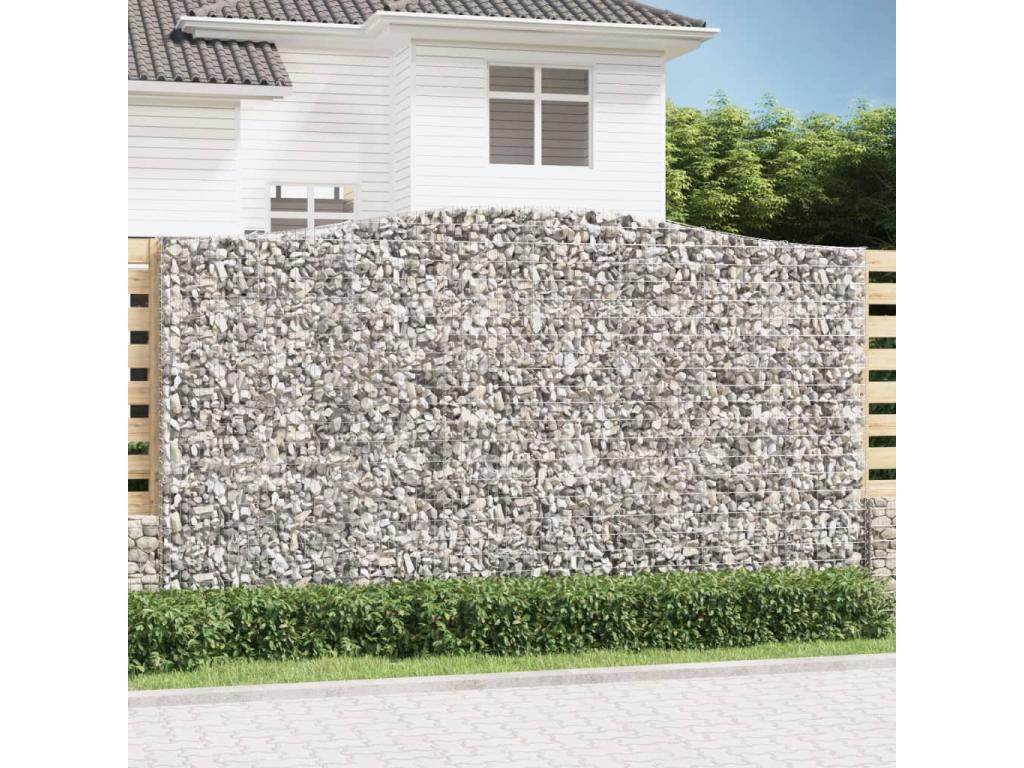 Panier de gabions arqué 400x50x220-240 Fer galvanisé BOCB09450
