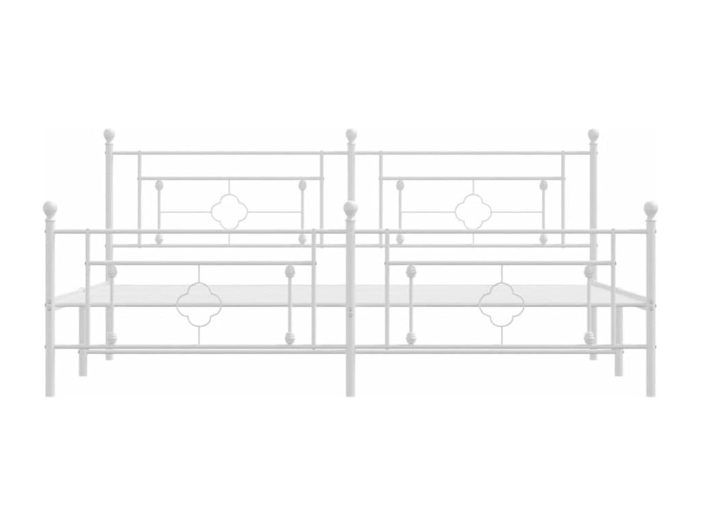 Cadre de lit métal avec tête de lit-pied de lit blanc 200x200 VPIP09182