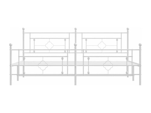 Cadre de lit métal avec tête de lit-pied de lit blanc 200x200 VPIP09182
