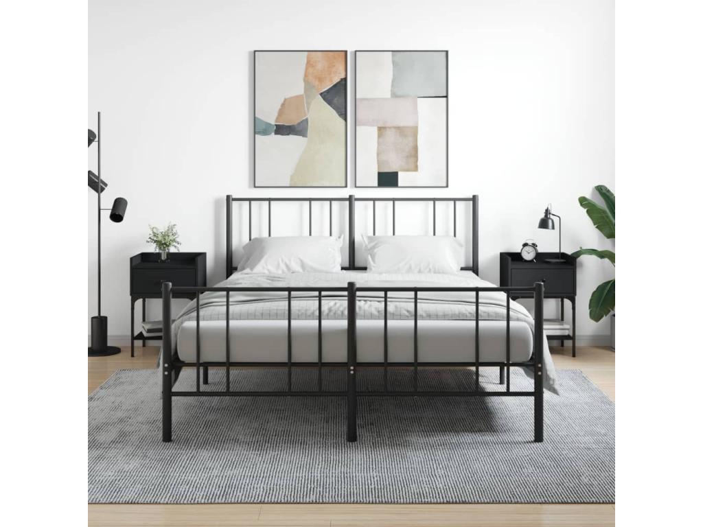 Tables de chevet 2 pièces noir 40,5x31x60 cm Mobenze d'ingénierie XULC42278