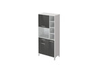 Mobenze Buffet de cuisine L 80 cm - Gris brillant QUYF13013