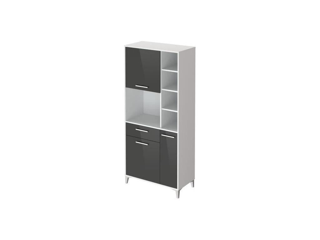 Mobenze Buffet de cuisine L 80 cm - Gris brillant QUYF13013
