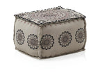 Pouf rectangulaire en textile coloris lin HYNE99275
