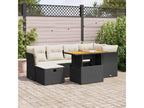 Salon de jardin avec coussins 7 pcs noir résine tressée Mobenze FQTS91696