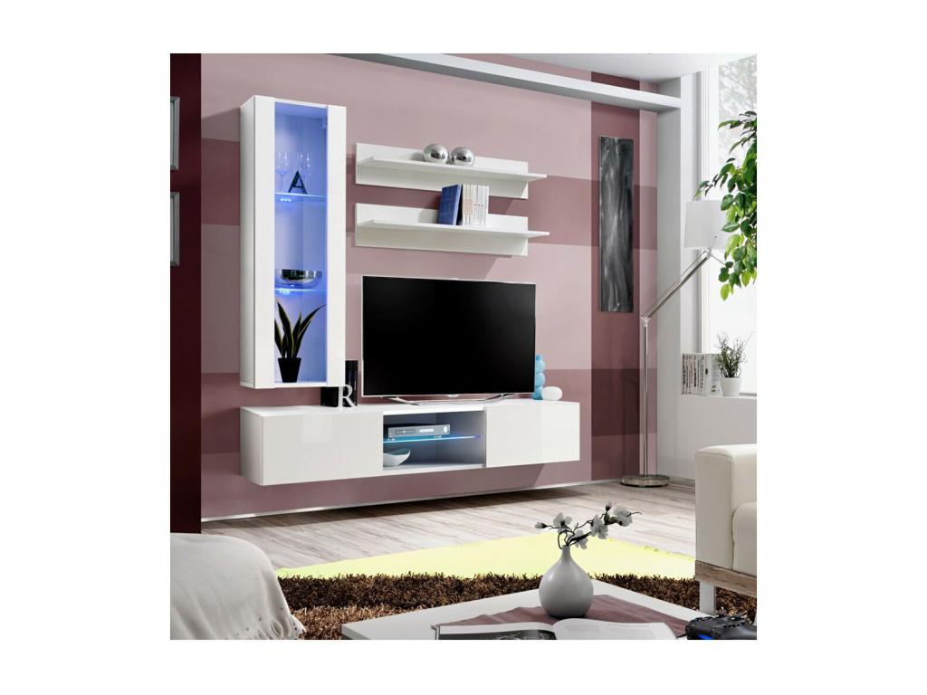 Meuble TV Mural Design Fly XIX 170cm Blanc LYRT21984