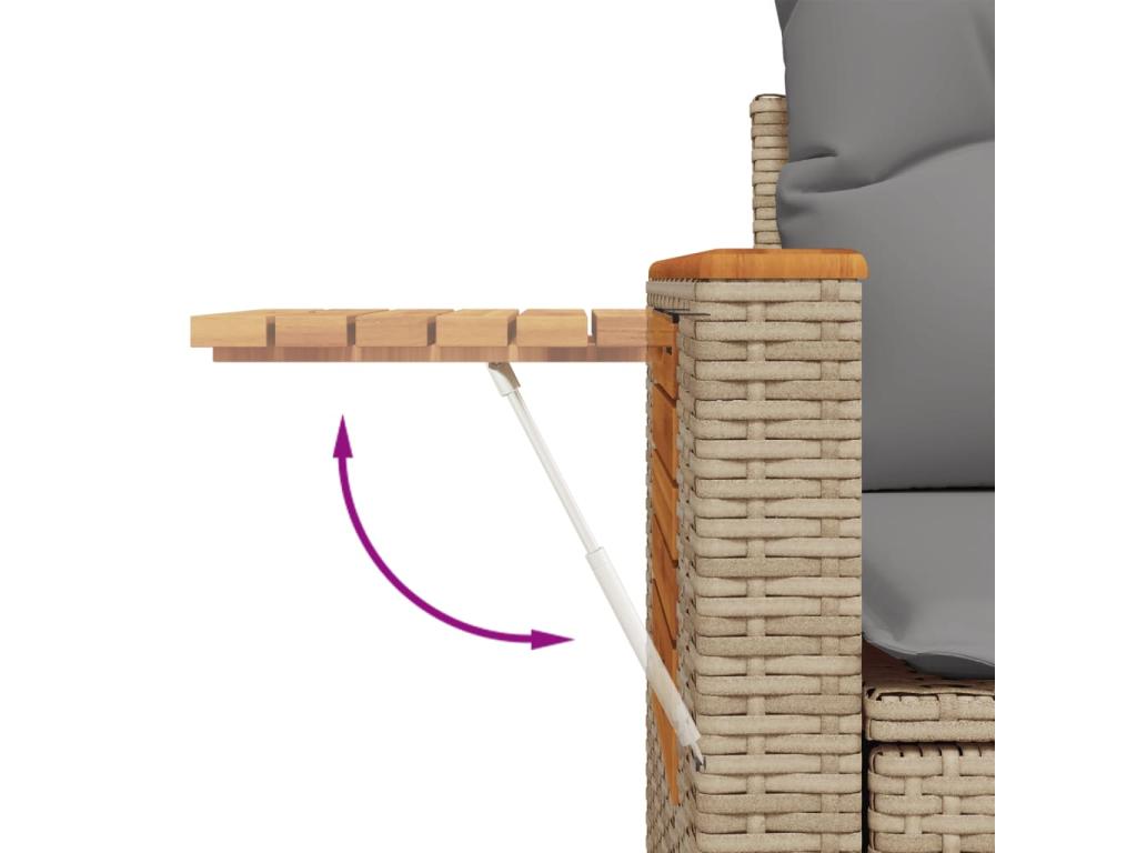 Salon de jardin avec coussins 10 pcs beige résine tressée OWNY86247