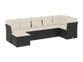 Salon de jardin 7 pièces avec coussins noir résine tressée OXCR76454