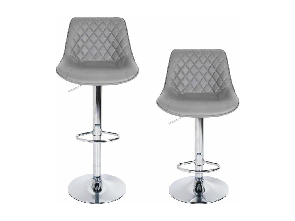 Lot de 2 tabourets de bar avec dossier et repose-pieds chaises de cuisine en cuir hauteur réglable pivotant à 360 46.7x40x56.5?à 75.5cm CNUL54361