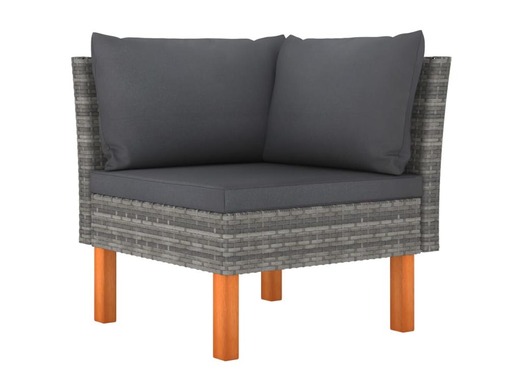 Salon de jardin 6 pcs avec coussins Résine tressée Gris UUTP93056