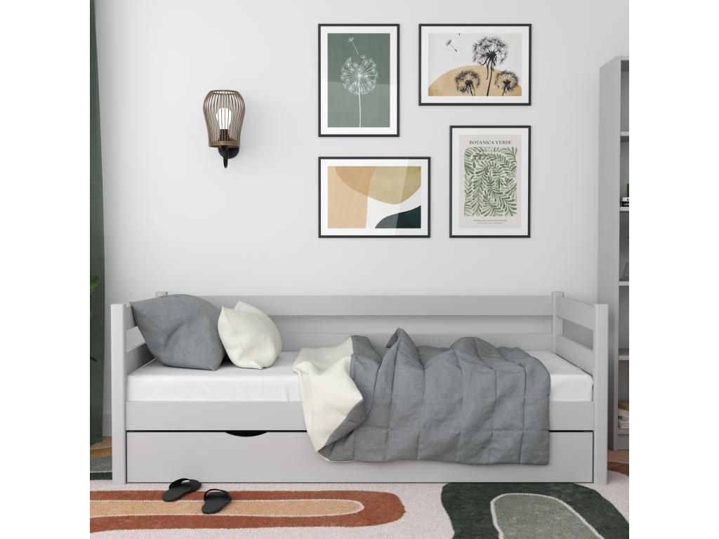 Lit banquette en Mobenze - avec tiroir N01 Gris 80x190 WAAN88379