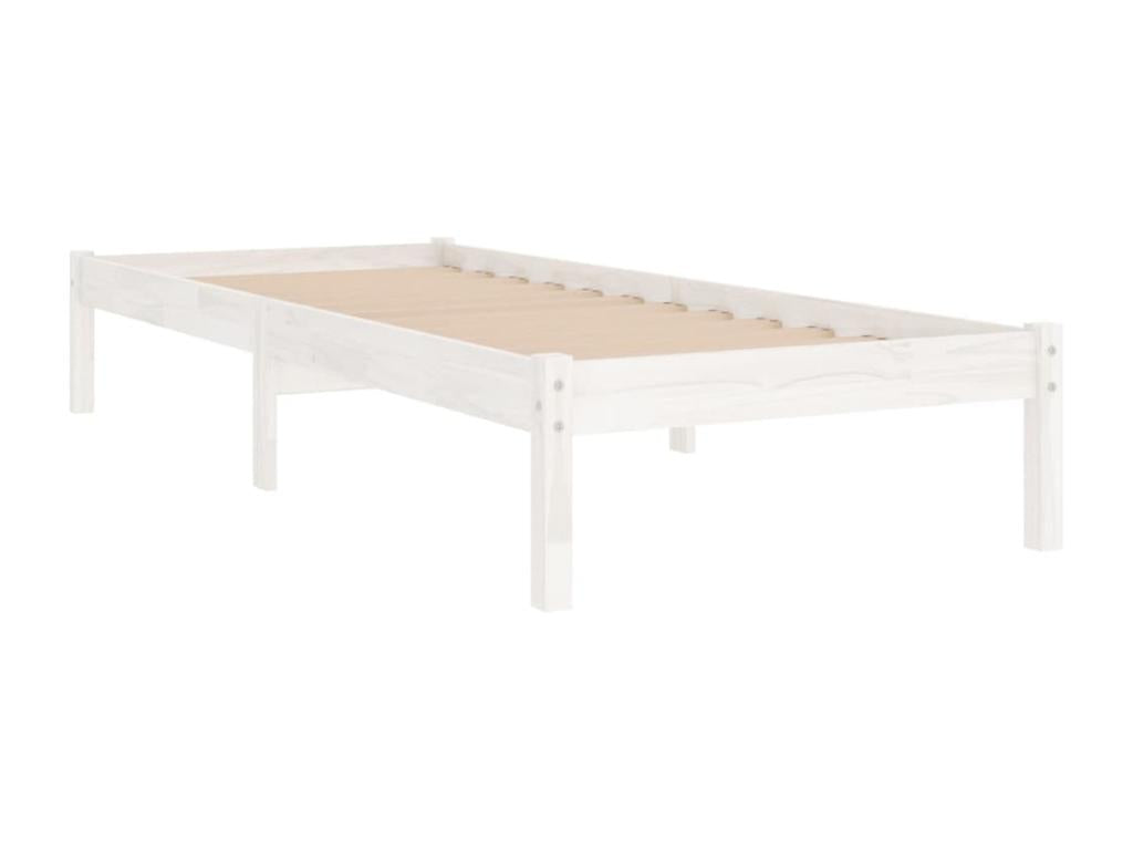 Cadre de lit Blanc Bois de pin massif 100x200 cm LTQQ08893