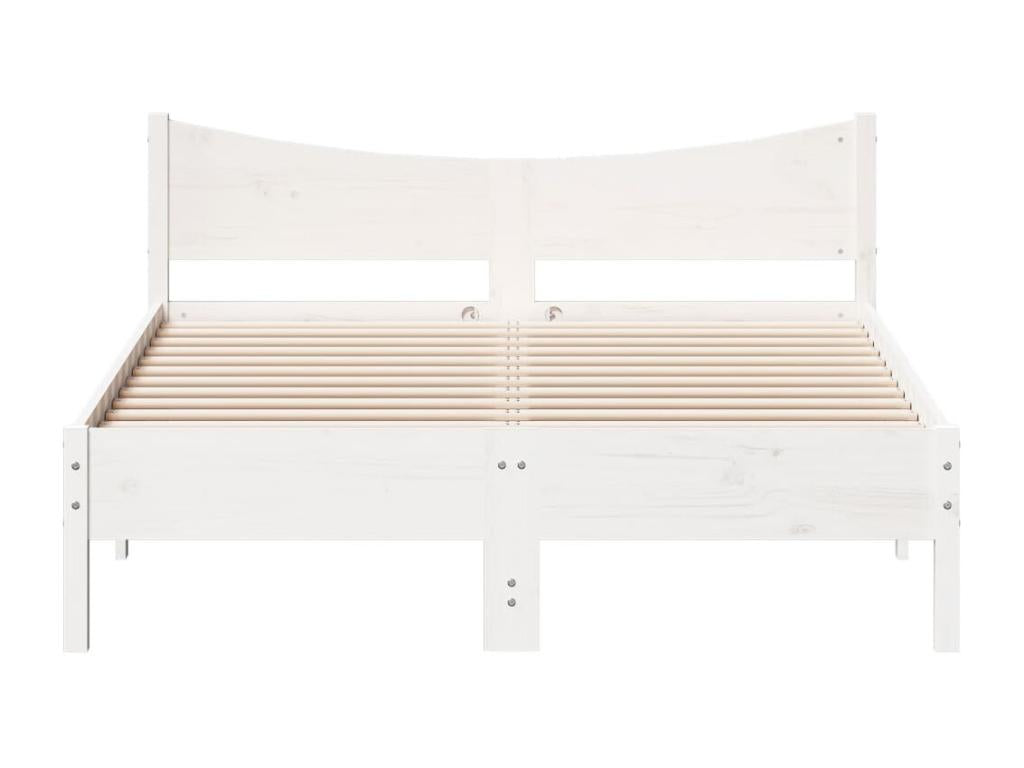 Cadre de lit sans matelas blanc 120x200 cm Mobenze de pin massif MJZE31343