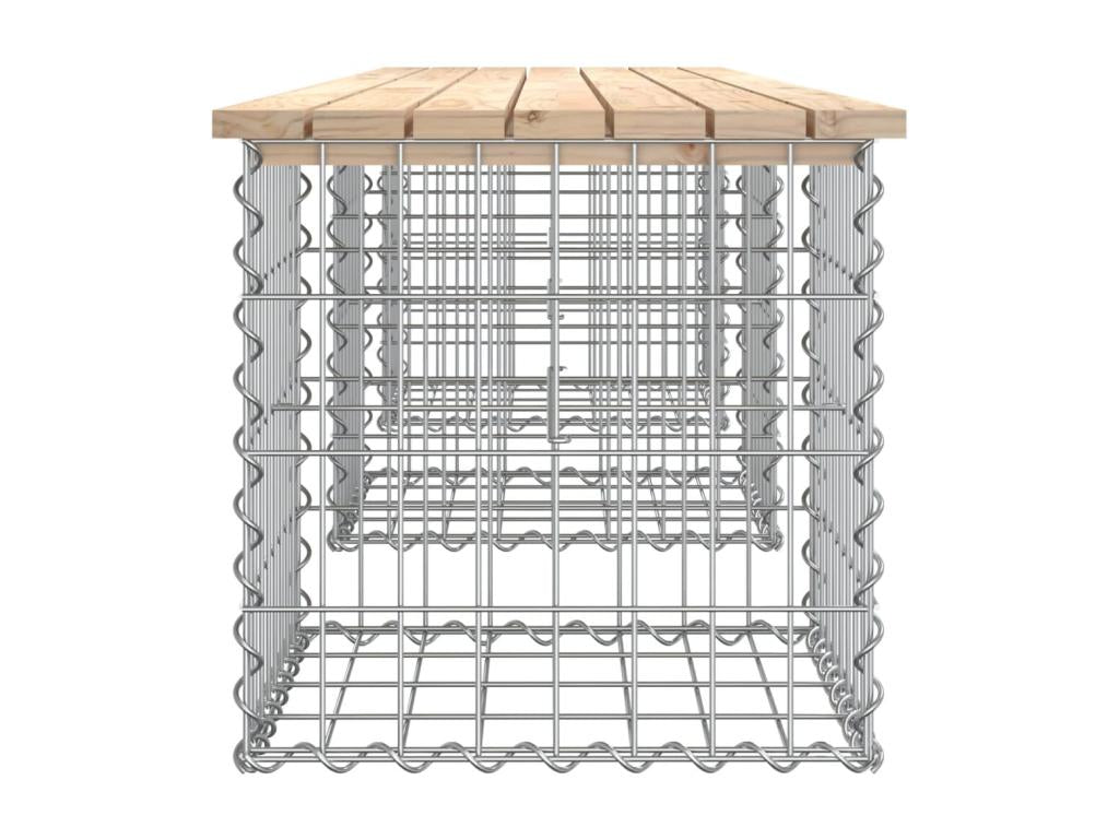 Banc de jardin design de gabion 203x44x42 Mobenze massif de pin BSMZ29738