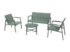 Salon de jardin en acier et textile - Ensemble 4 places - Vert - Boislis GFDP79475