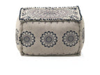 Pouf rectangulaire en textile coloris lin HYNE99275
