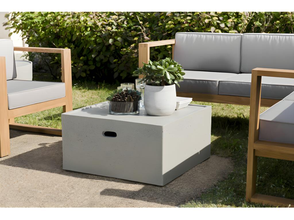 Mobenze - Table basse de jardin carrée 68x68 cm béton RGRJ97089