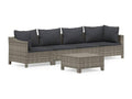 Salon de jardin 5 pcs avec coussins Gris Résine tressée COSH54605