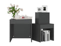 Tables gigognes 3 pcs Gris brillant Bois d'ingénierie LJYZ72233