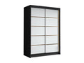Armoire Boislis 188 Noir - Blanc 200x120x58cm Portes d'armoire Glissement EBLO60956