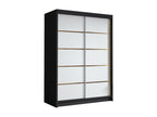 Armoire Boislis 188 Noir - Blanc 200x120x58cm Portes d'armoire Glissement EBLO60956