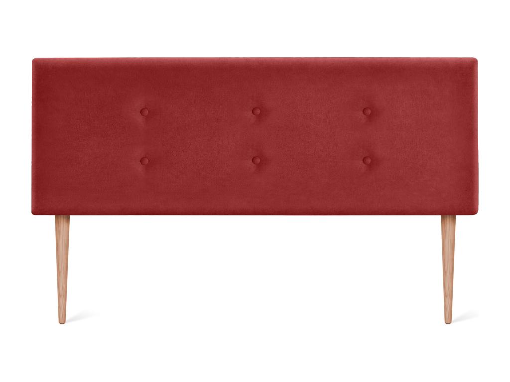 Mobenze Tête de lit en tissu Mobenze avec 2 Mobenzeées de boutons 135x105cm avec pieds Lits 120/135 - Rouge ROVU42972