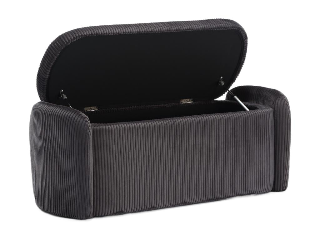 Tabouret de rangement en velours Boislisé confortable et polyvalent idéal pour le salon et la chambre noir CJAU74210