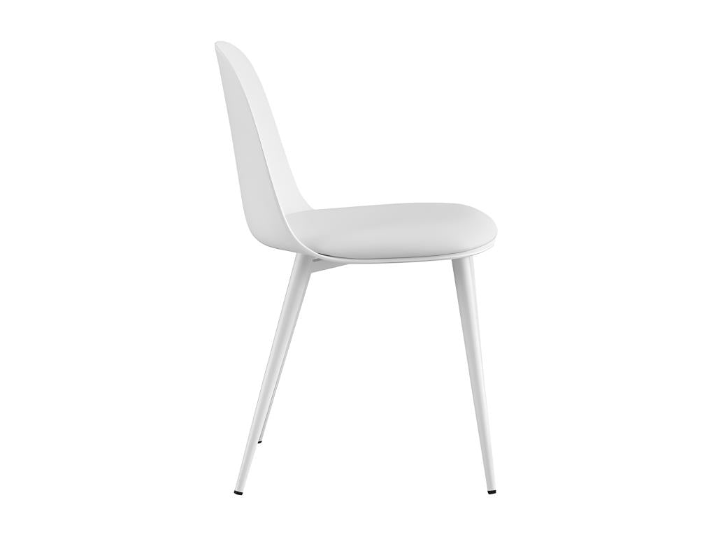 Chaise 'Mobenze' Coussin PU Blanc dimension H81 x L51 x P44 idéal pour votre cuisine ou salle à manger MGVS26407