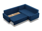Droite Canapé d'angle avec fonction couchage Coussin réversible Bleu foncé UHGQ07049