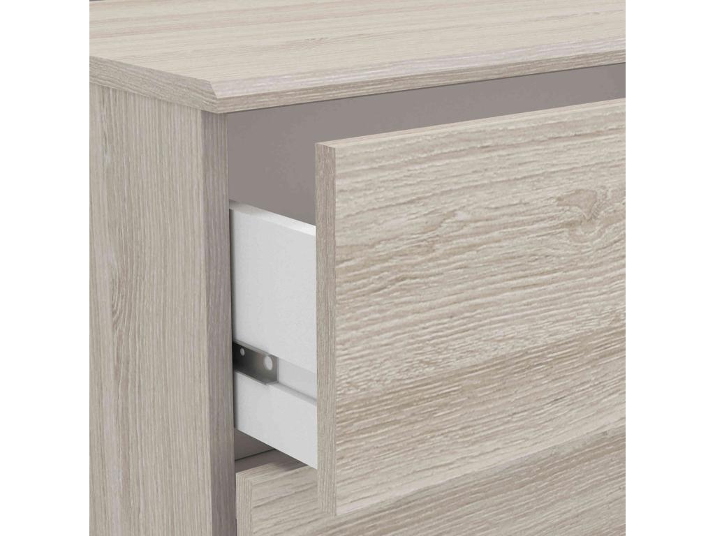 Commode 4 tiroirs en bois imitation chêne Boislis - CO180 DNTX54237