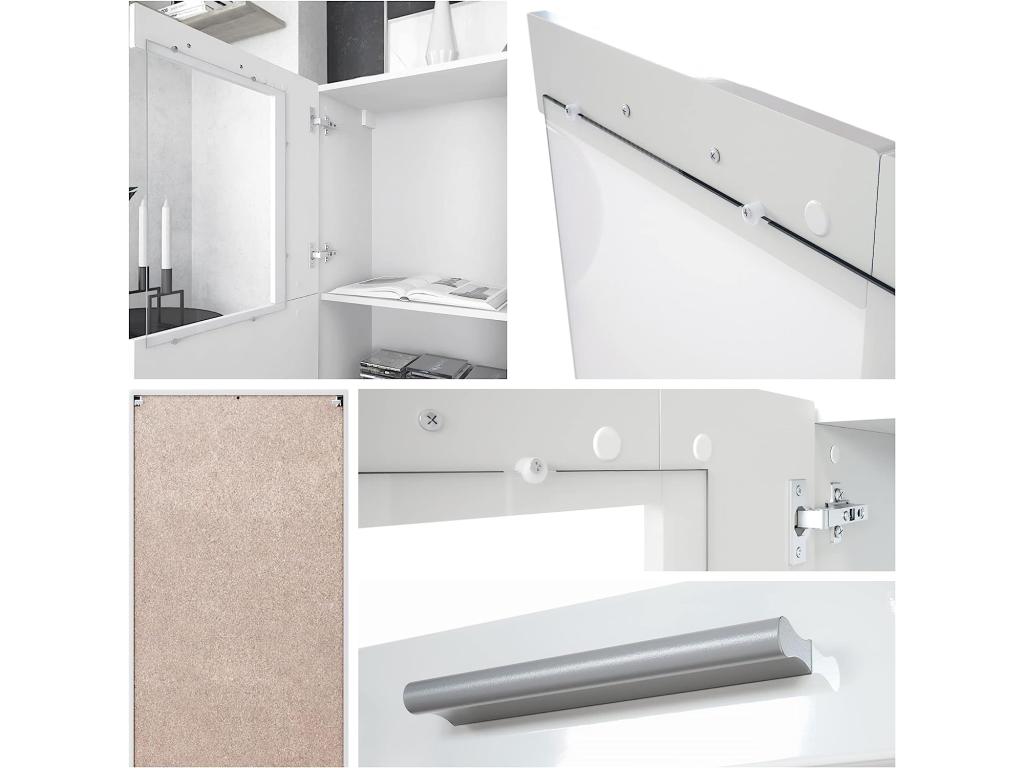 Vitrine Corps En Noir Mat/façades En Noir Mat Avec Une Bordure En Mobenze-anthracite ONQY81875