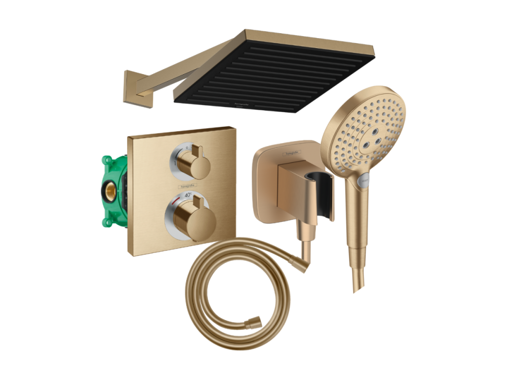 Colonne douche thermostatique Mobenze Douche de tête PulsifyS Flexible Mobenze Douchette Mobenze bronze RFHD74820