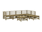 Salon de jardin 7 pcs avec coussins bois de pin imprégné RAQO73472
