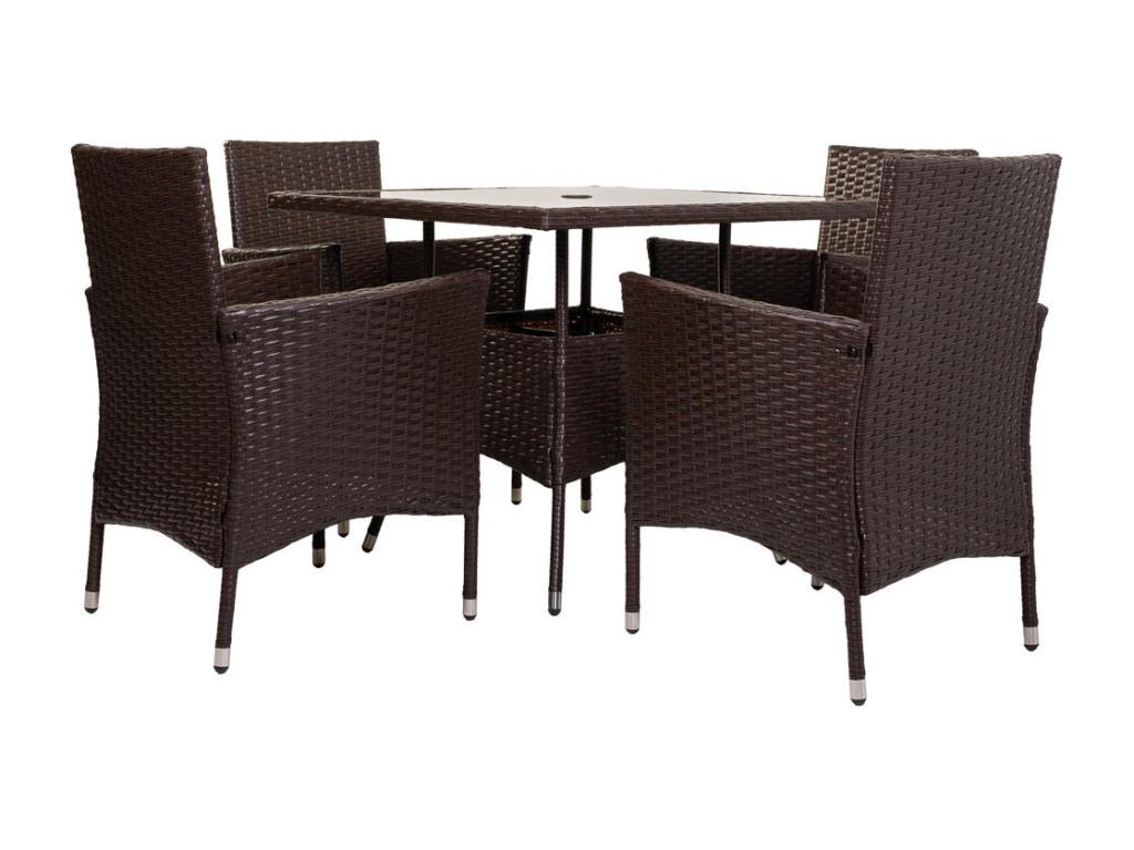 Ensemble table et 8 chaises de couleur noire CEBQ58244