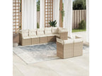 Salon de jardin avec coussins 8 pcs beige résine tressée KJFO57313