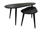 Ensemble de 2 tables d´appoint ovales Zurich MLK Boislis-noir 95x52x46 65x38x38 ZIEL01760