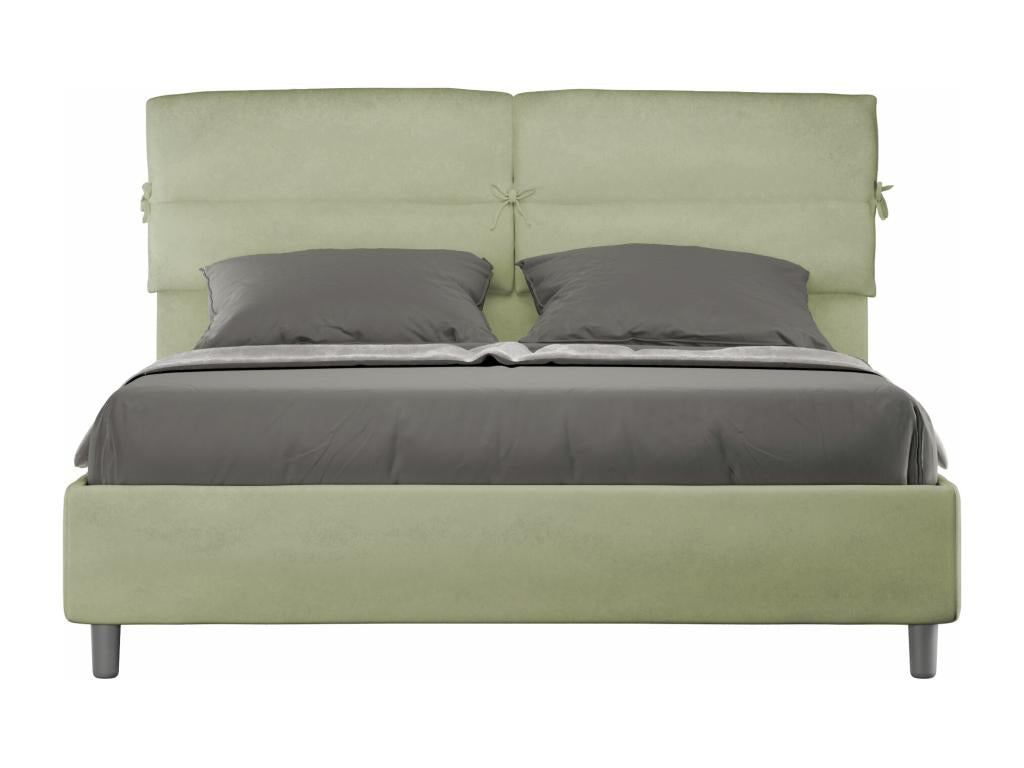 Lit sans sommier rembourré 160x190 microfibre vert Boislis VNPQ35556