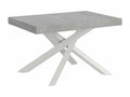 Table extensible 90x120/224 cm Mobenze Gris Béton cadre blanc TVDI83472