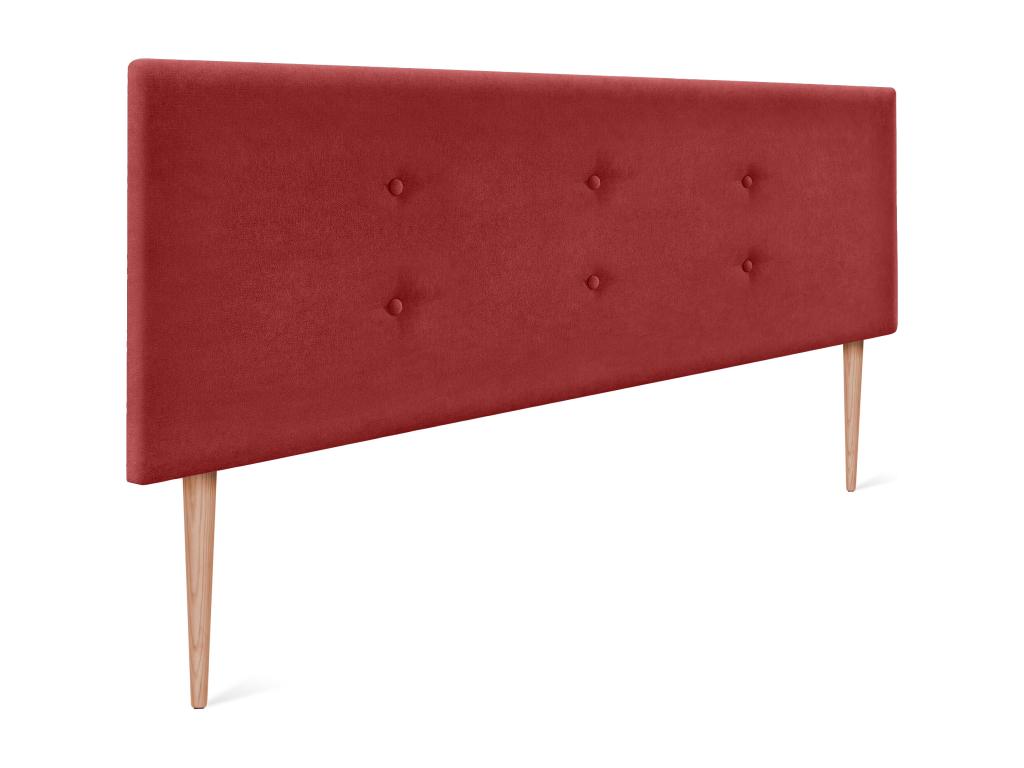 Mobenze Tête de lit en tissu Mobenze avec 2 Mobenzeées de boutons 135x105cm avec pieds Lits 120/135 - Rouge ROVU42972