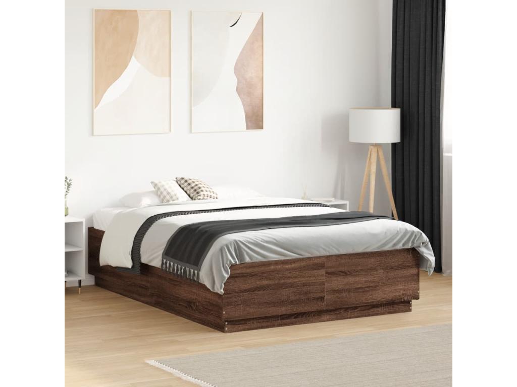 Cadre de lit chêne marron 120x190 cm bois d'ingénierie PXTH79888