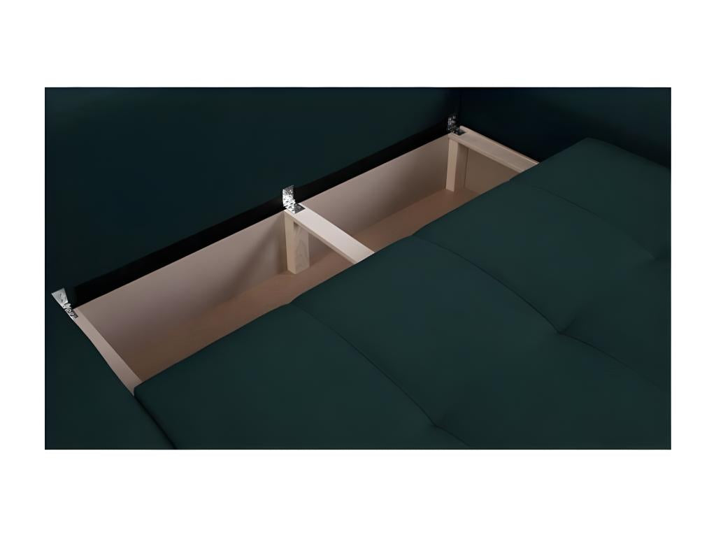Canapé d'angle convertible réversible coffre de rangement - Tissu Bleu - L 289 x P 94/188 x H 88 cm - Luxameub BYTY13536