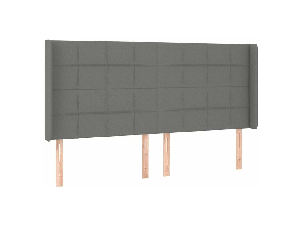 Sommier à Boislis de lit matelas LED Gris foncé 200x200 Tissu TNYZ93475